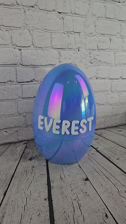 Personalized Easter Egg 12 Inch Large Fillable Easter Egg with Acrylic Name, Giant Plastic Easter Egg, Custom Easter Basket for Kids
