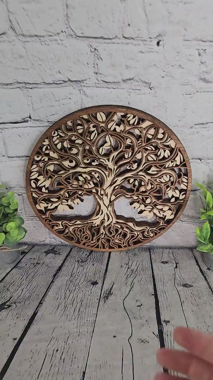 Wooden Tree of Life Wall Art – Wooden Decor – Wall Hanging – Rustic Home Decoration – House warming Gift