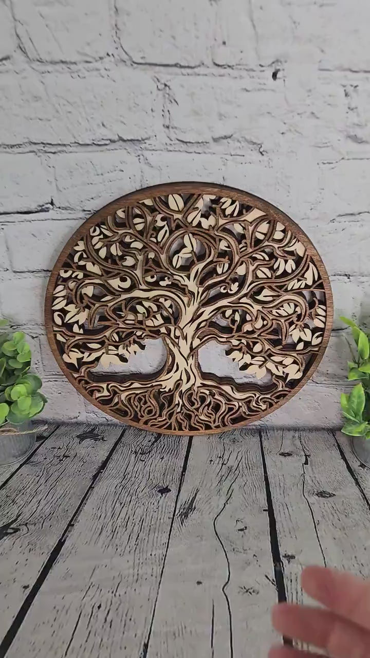 Wooden Tree of Life Wall Art – Wooden Decor – Wall Hanging – Rustic Home Decoration – House warming Gift