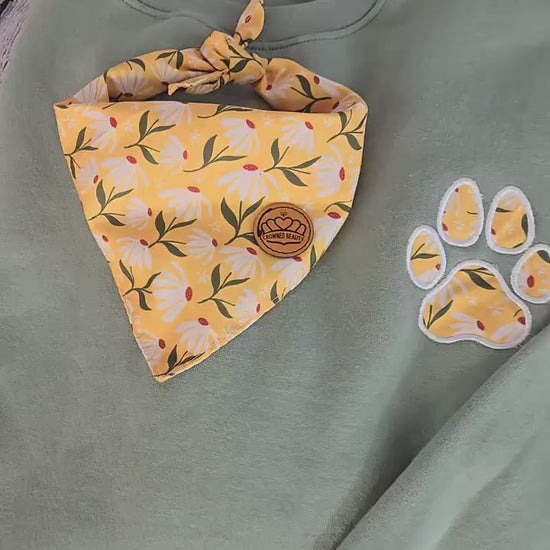 Personalized Dog Bandana & Paw Print Sweatshirt Set