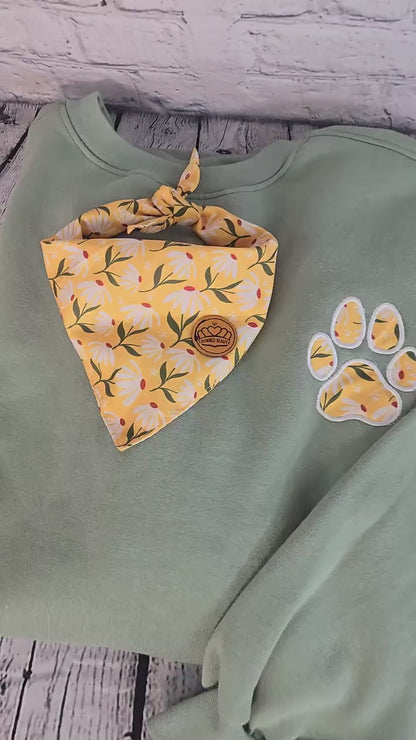Personalized Dog Bandana & Paw Print Sweatshirt Set