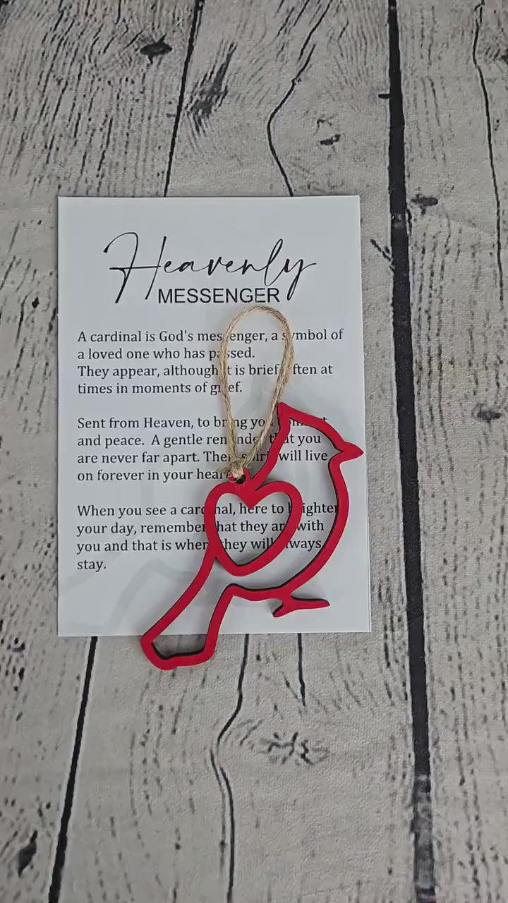 Cardinal Ornament, Heavenly Messenger Memorial Gift, Sympathy Ornament, Memorial Keepsake