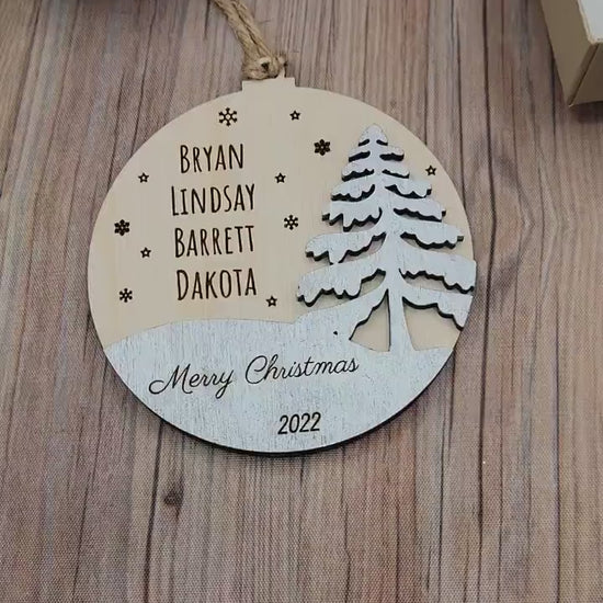 Personalized Family Ornament, Gift Box Included, Unique 2023 Christmas Tree Ornament