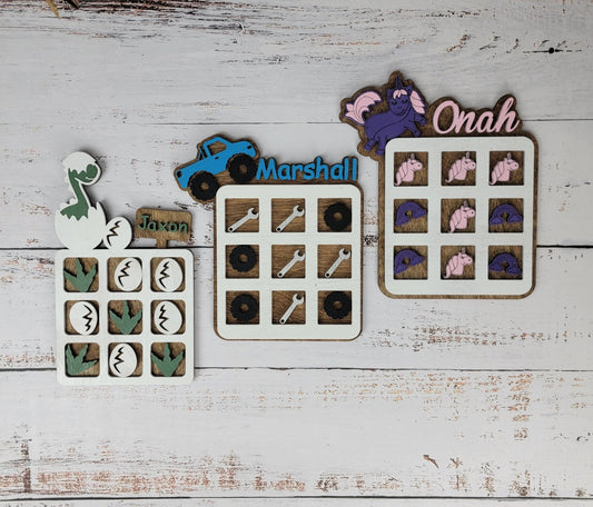 Tic Tac Toe, Easter basket, Monster Truck, Dinosaur, Unicorn. Birthday Present, Party Favor, Travel Game, Tic-Tac-Toe Board, Games for Kids - EverLee Creations