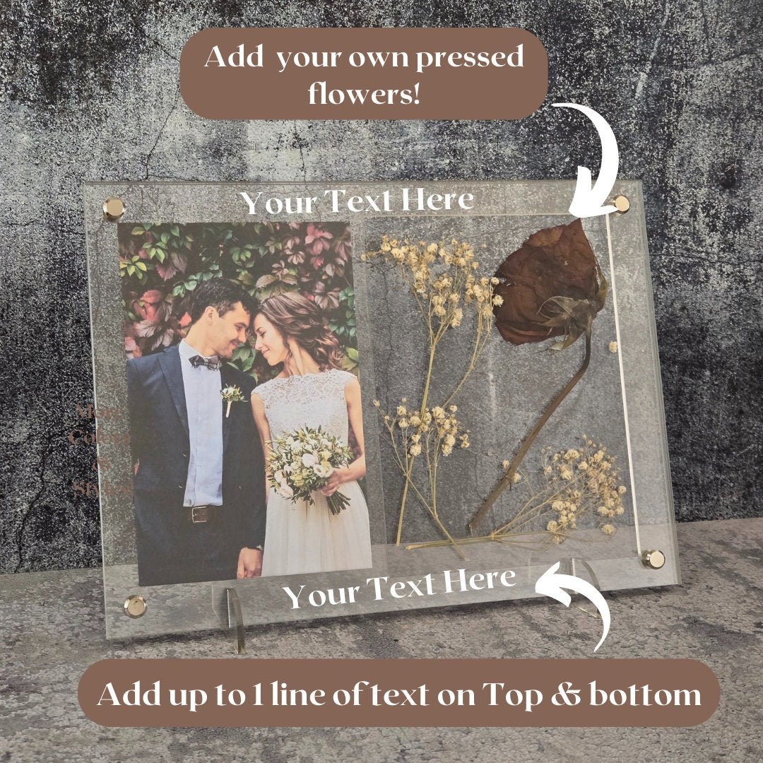 Wedding Picture Frame - Add Your Own Pressed Flowers - EverLee Creations