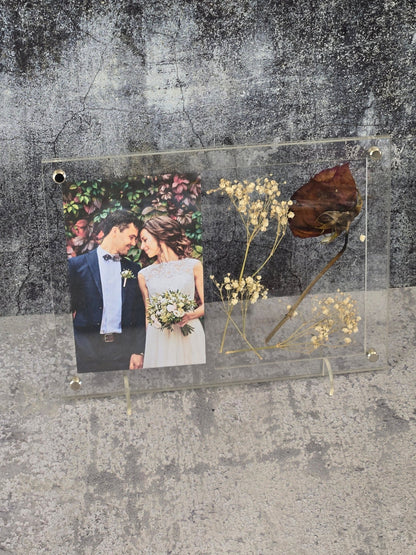 Wedding Picture Frame - Add Your Own Pressed Flowers - EverLee Creations