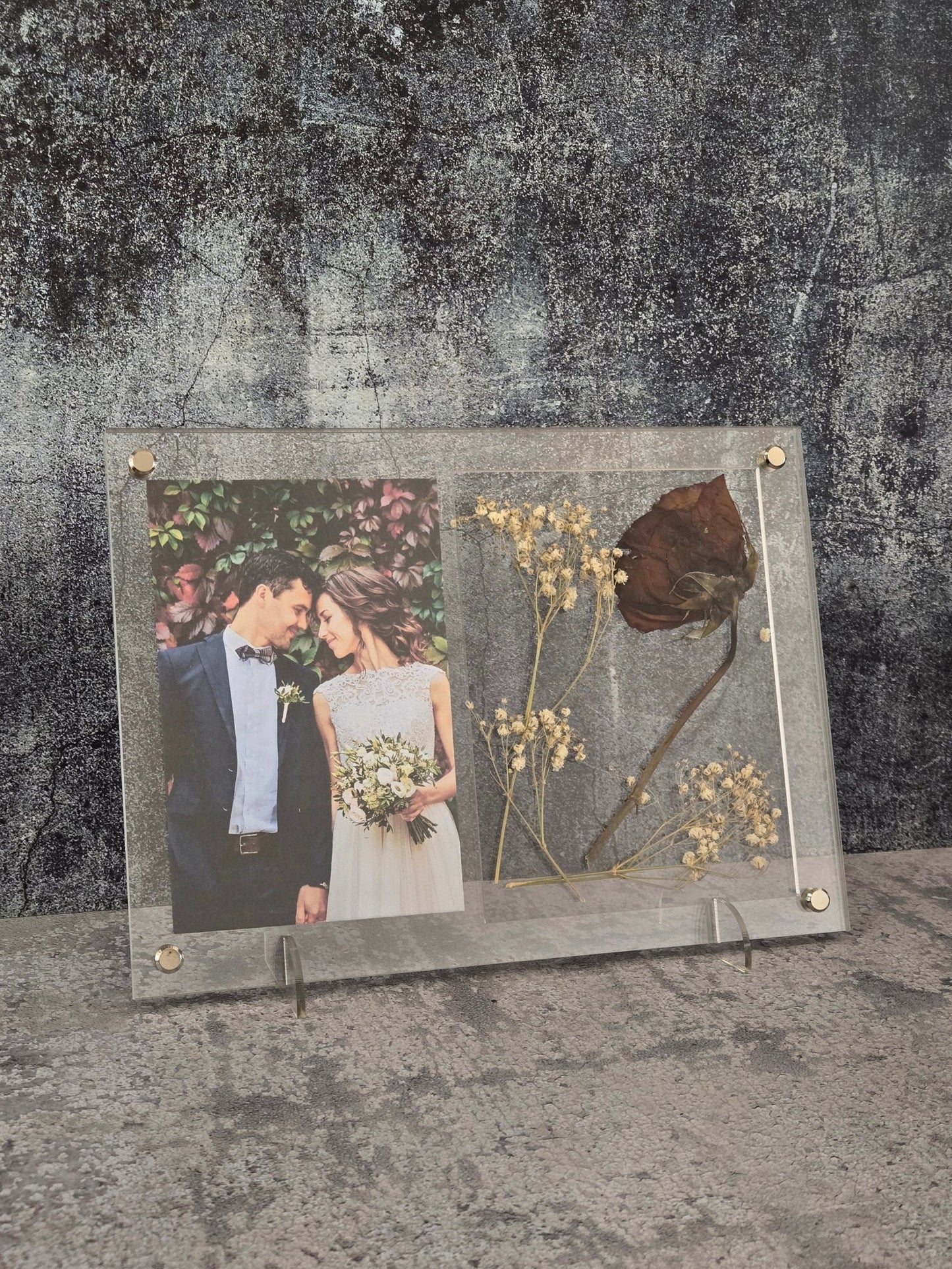 Wedding Picture Frame - Add Your Own Pressed Flowers - EverLee Creations