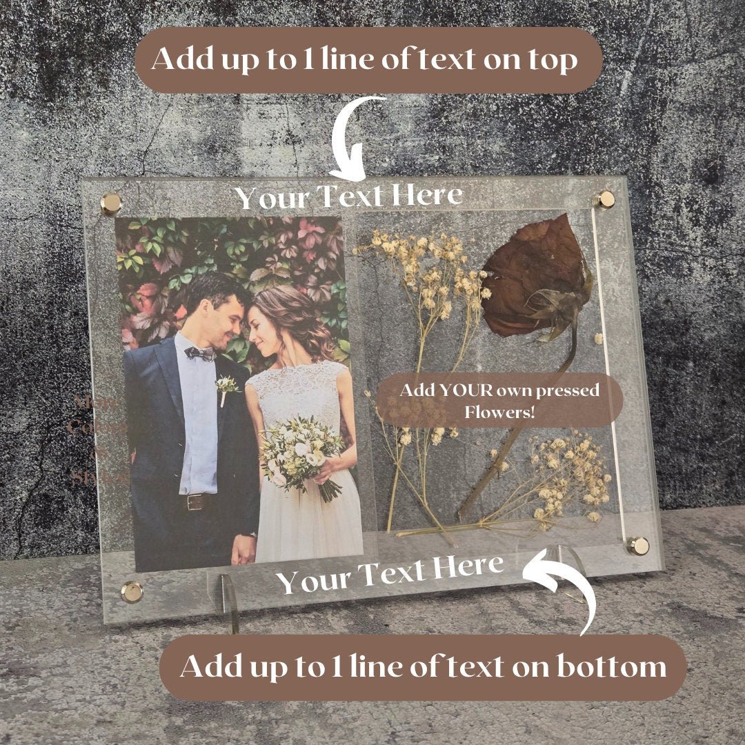 Wedding Picture Frame - Add Your Own Pressed Flowers - EverLee Creations