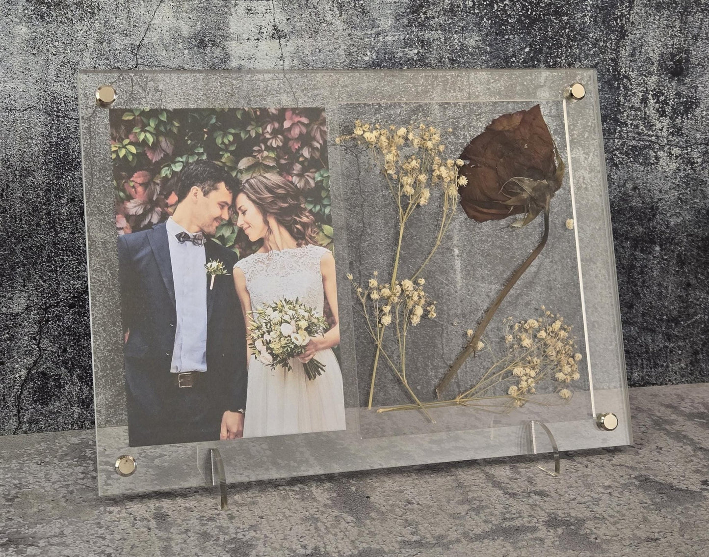 Wedding Picture Frame - Add Your Own Pressed Flowers - EverLee Creations