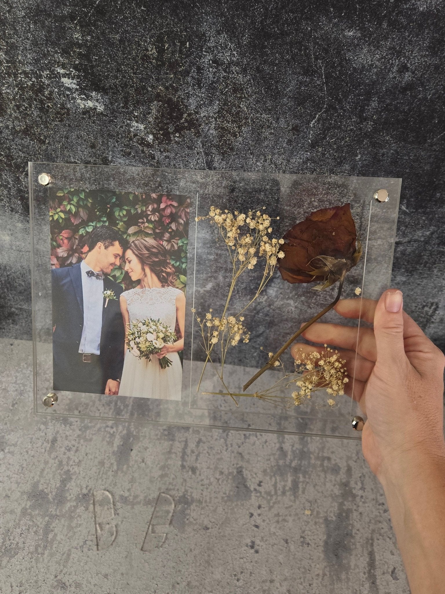 Wedding Picture Frame - Add Your Own Pressed Flowers - EverLee Creations