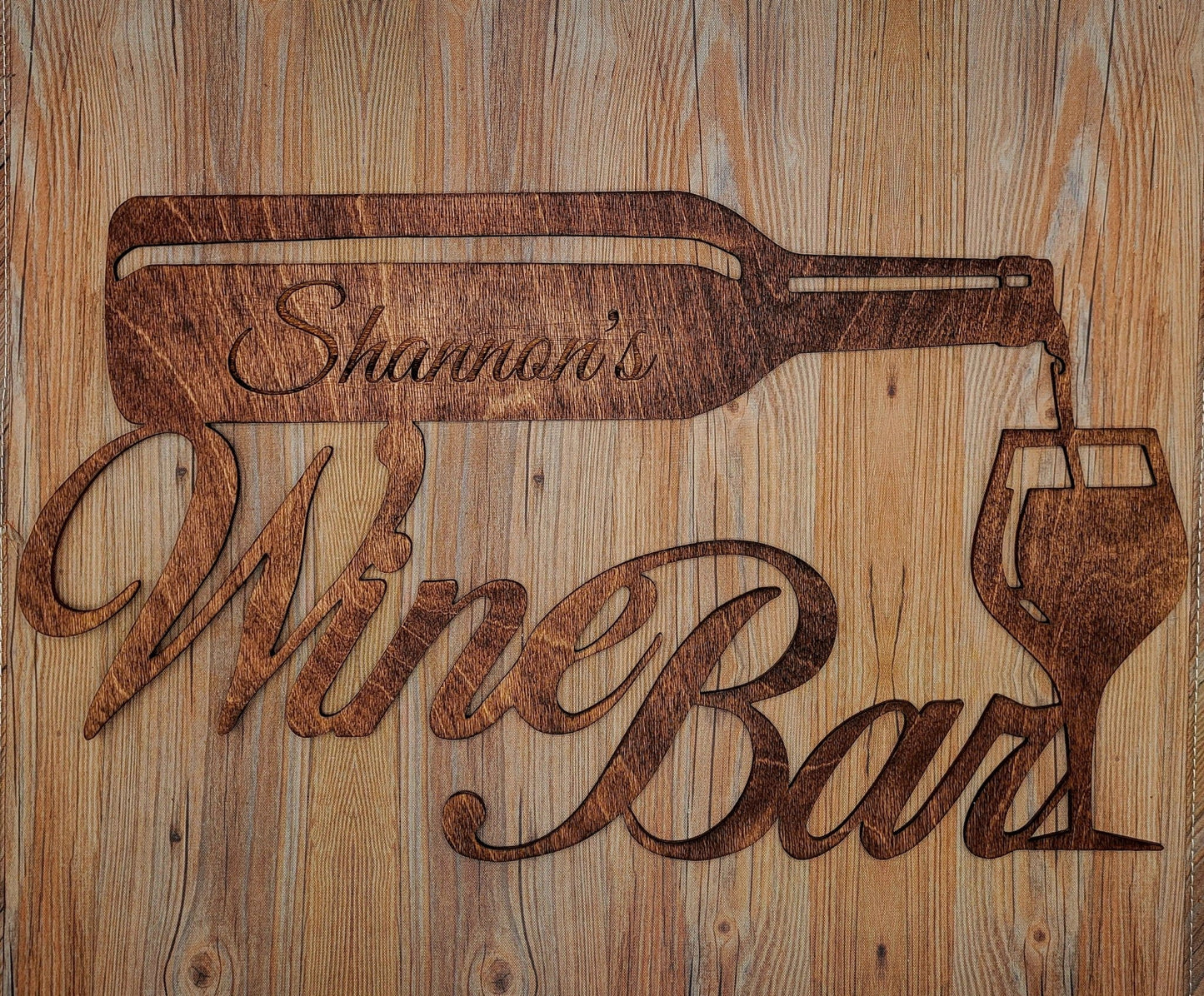 Wine Bar Sign | Monogram | Personalized | Wine Lover Gift - EverLee Creations