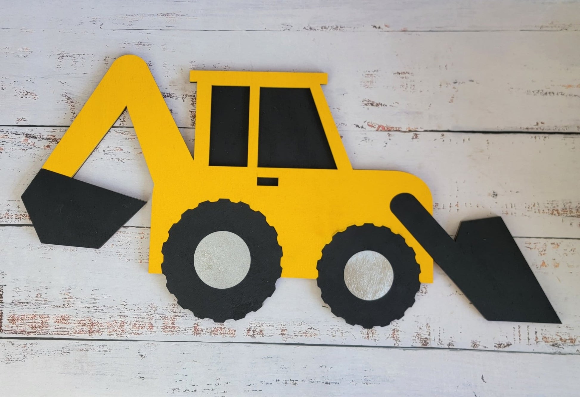 Wood Construction Wall Accessory, Construction Nursery Decor, Construction Kid Room Decor, Wooden Wall Decor, Backhoe wall decor - EverLee Creations