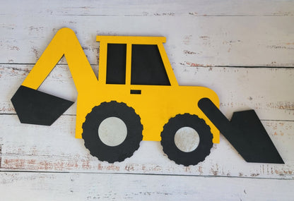 Wood Construction Wall Accessory, Construction Nursery Decor, Construction Kid Room Decor, Wooden Wall Decor, Backhoe wall decor - EverLee Creations