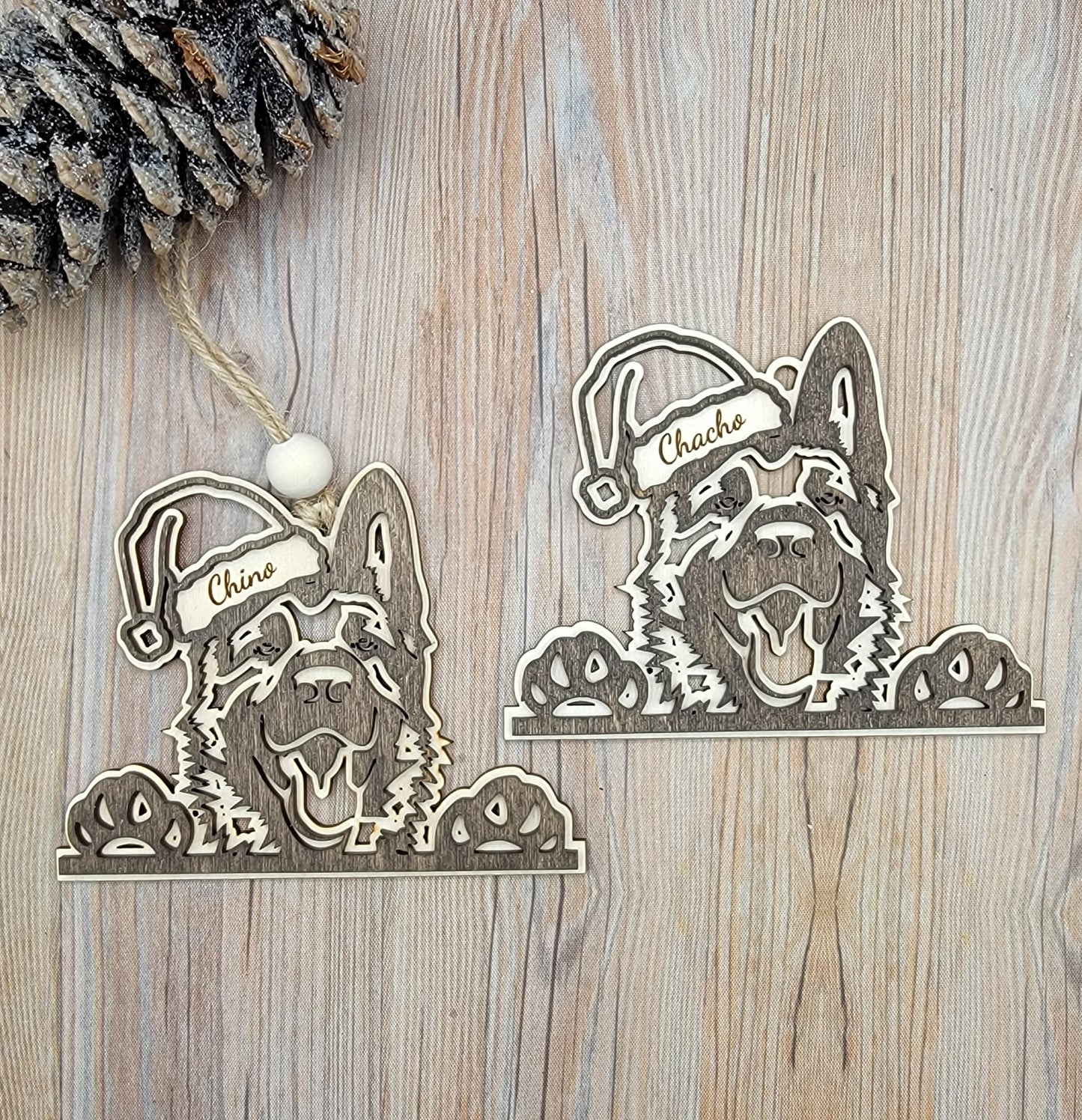 Puppy Love German Shepherds Christmas Ornament