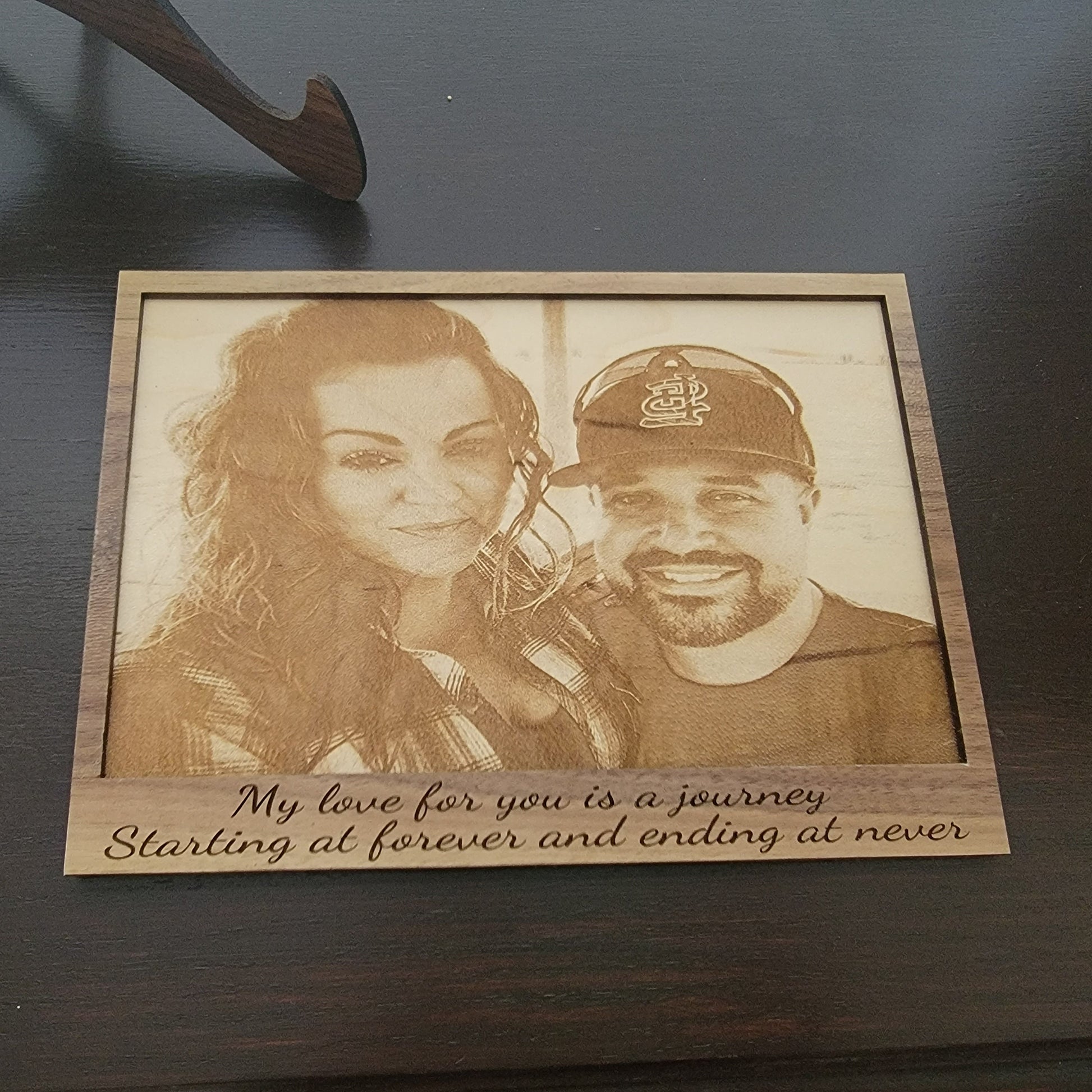 Engraved Wood Photo, custom wood photo, wood portrait, personalized gift, family pets graduation Choose from 2 layer or single layer