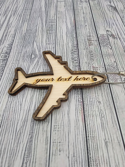 Bag Tag-Gift for Flight Attendant-Flight Crew- Personalized! Made of wood- 2 layers for added detail -Flight Attendant Luggage Tag