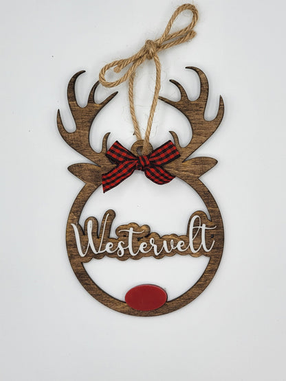 Custom Personalize Reindeer Christmas Ornament | Christmas 2022 | Family Gift