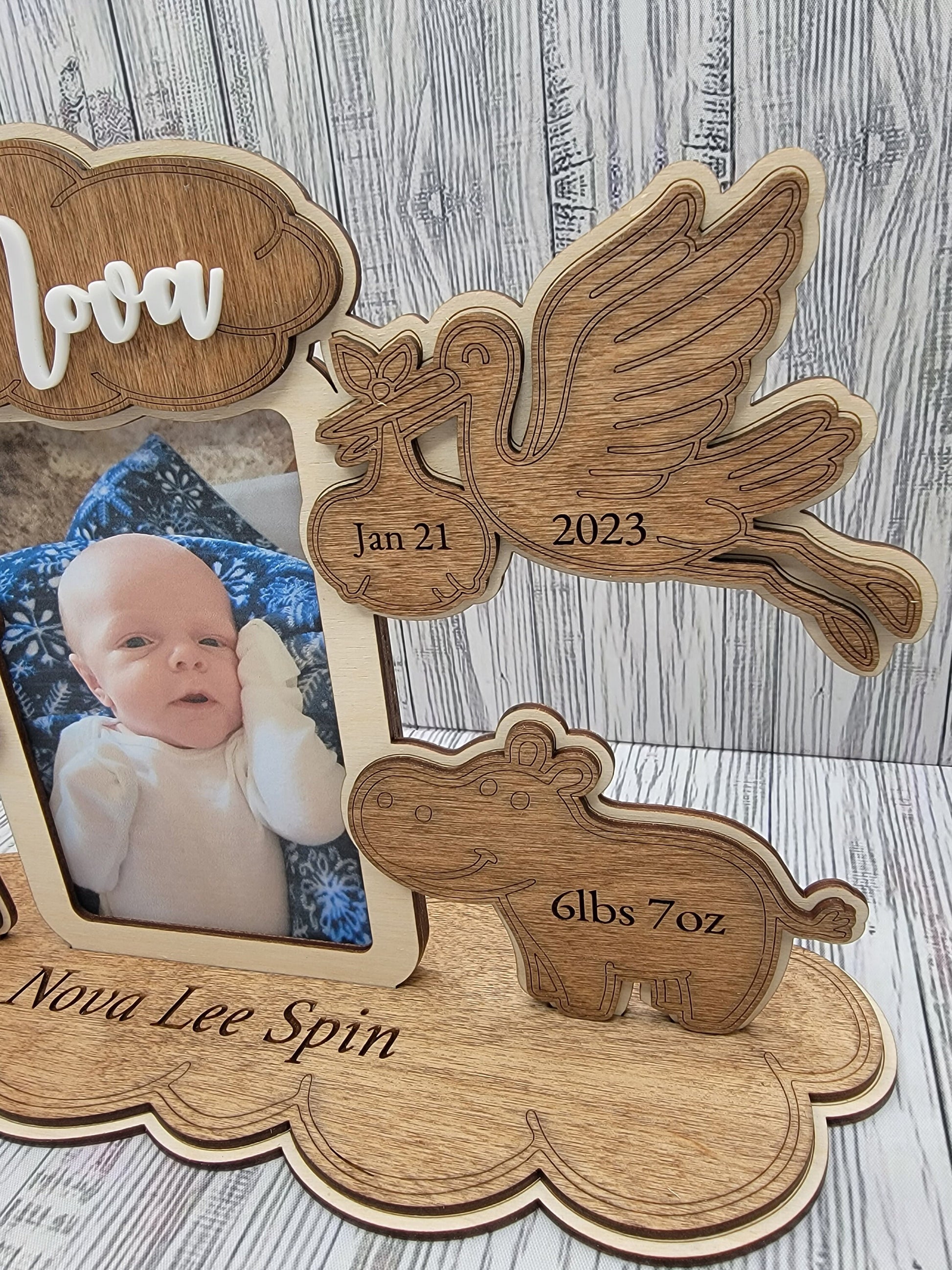 Birth Announcement Frame | Personalized Baby Picture Frame | New Parents Picture Frame | Nursery Picture Frame | Gift for New Parents - Baby