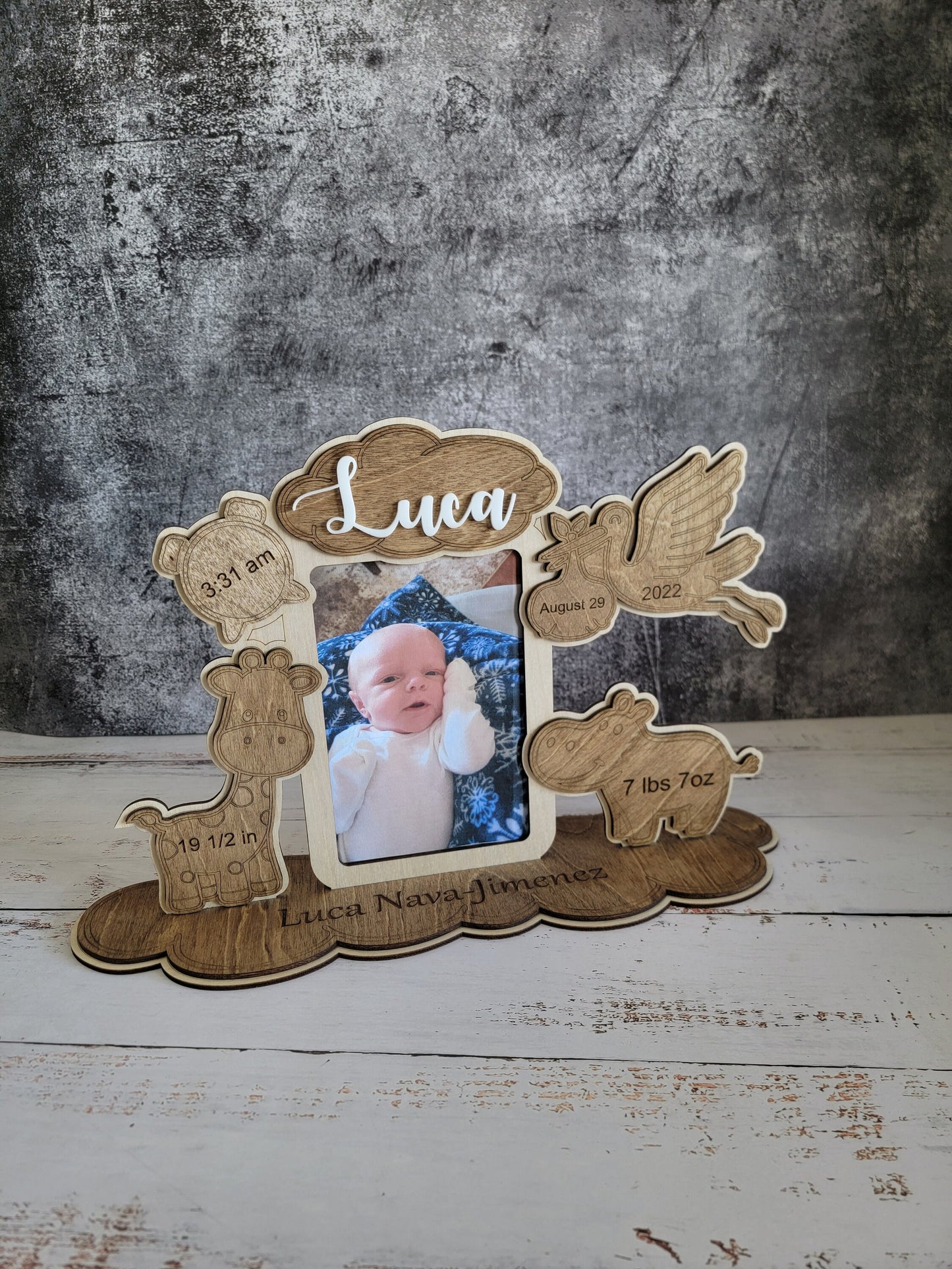 Birth Announcement Frame | Personalized Baby Picture Frame | New Parents Picture Frame | Nursery Picture Frame | Gift for New Parents - Baby