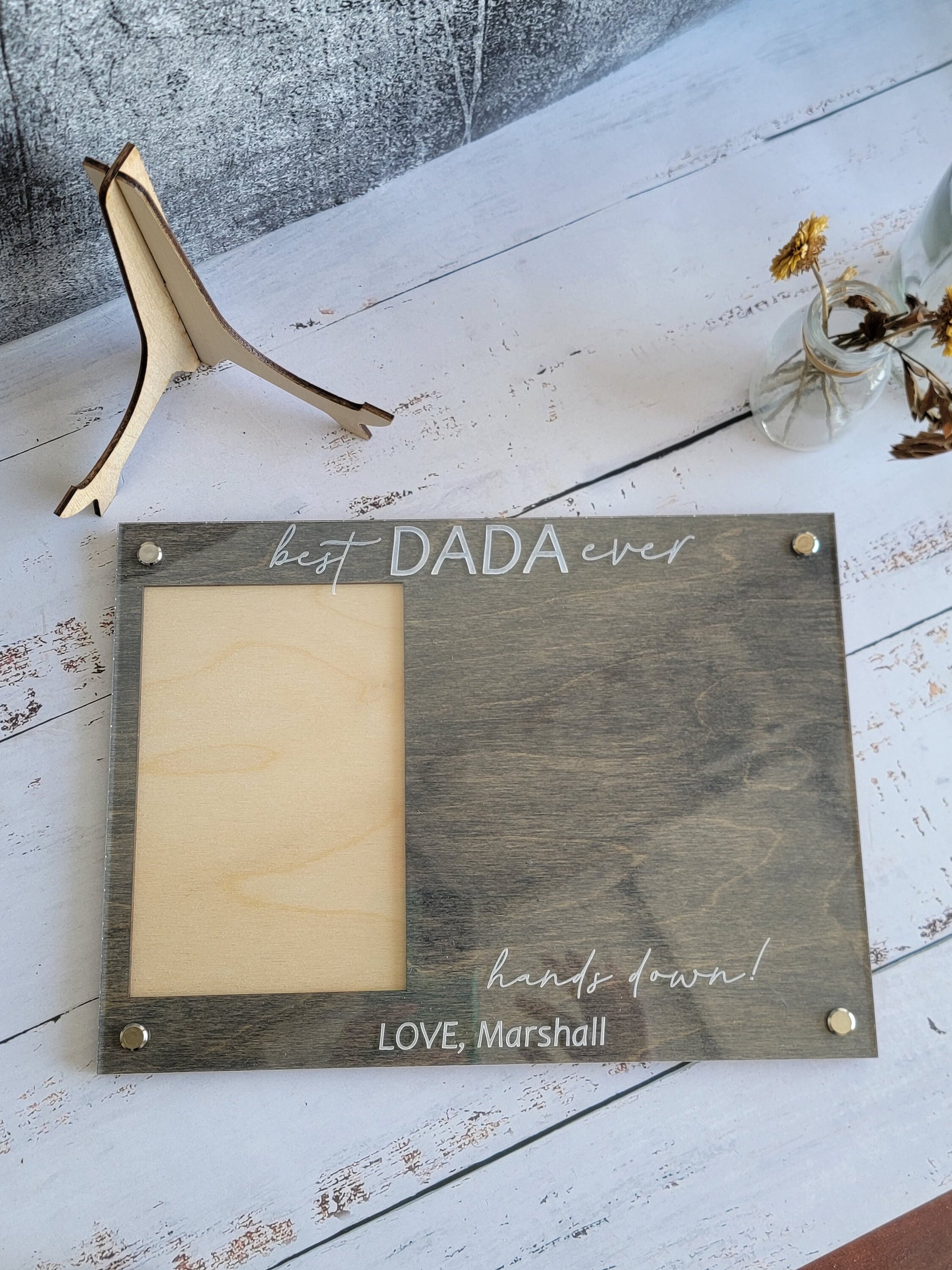 Gift For DAD - Picture Frame DIY Hand Print Sign