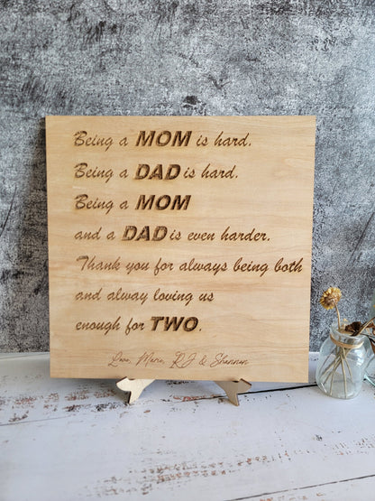 Personalized Gift For Mom- Fathers Day Gift For Mom- Personalized Inspirational Quote Plaque