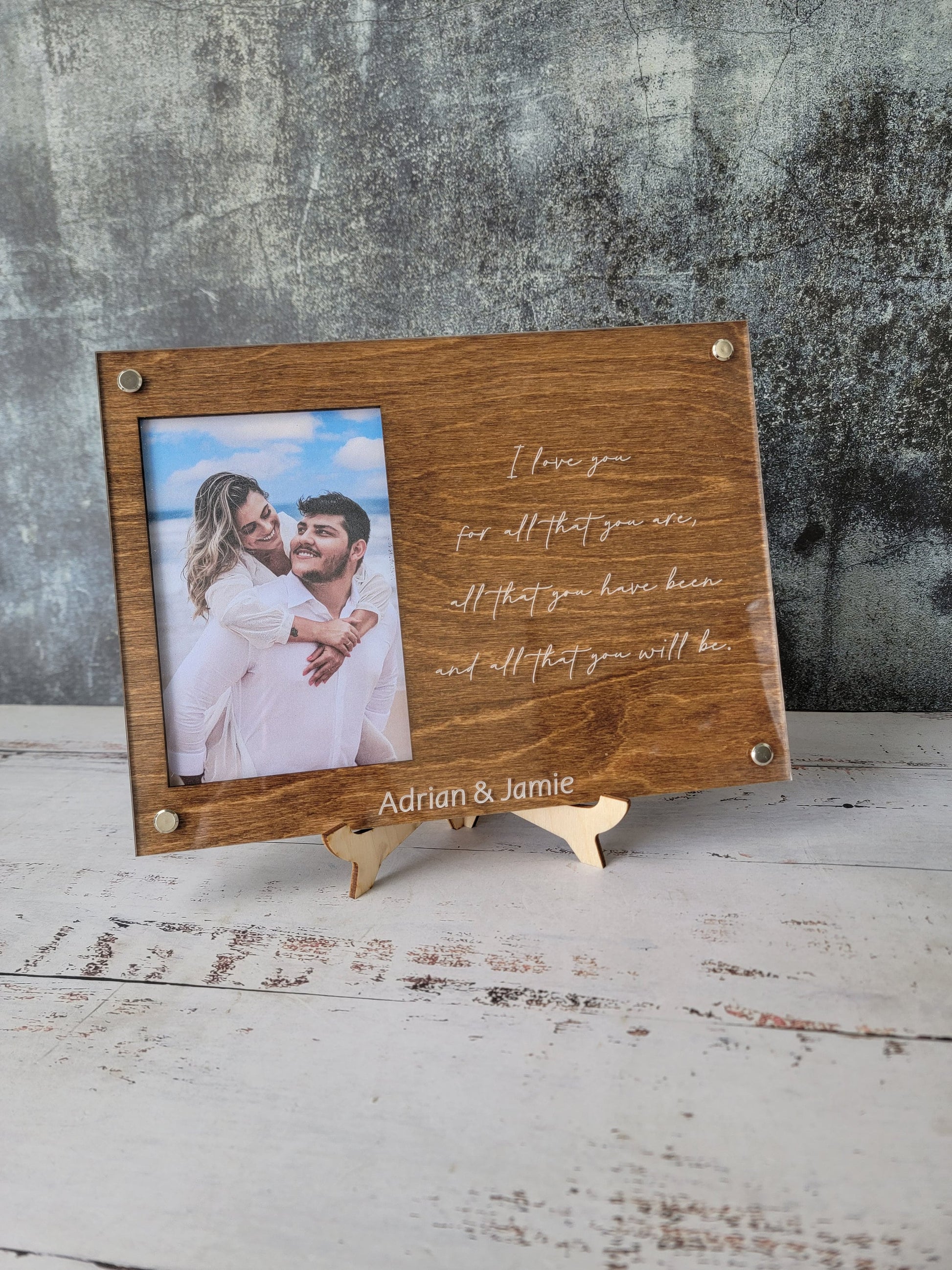 Personalized Valentines Gift- Picture Engraved Picture Frame- Personalize With Your Favorite Quote